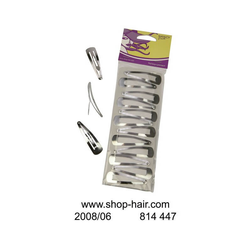 Pinces Clips Cheveux argentées X12 GM