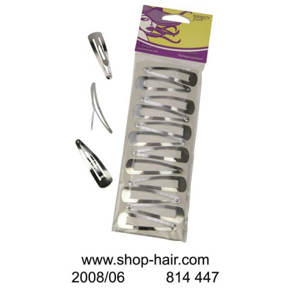 Silver Hair Clips Set of 12 Large