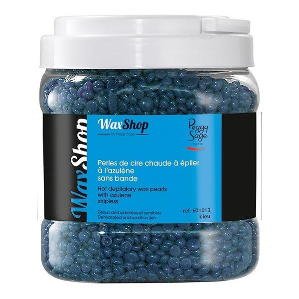 Perles de cire chaude traditionnelle recyclable bleu sans bande 1kg Perles de cire chaude traditionnelle recyclable bleu sans bande 1kg