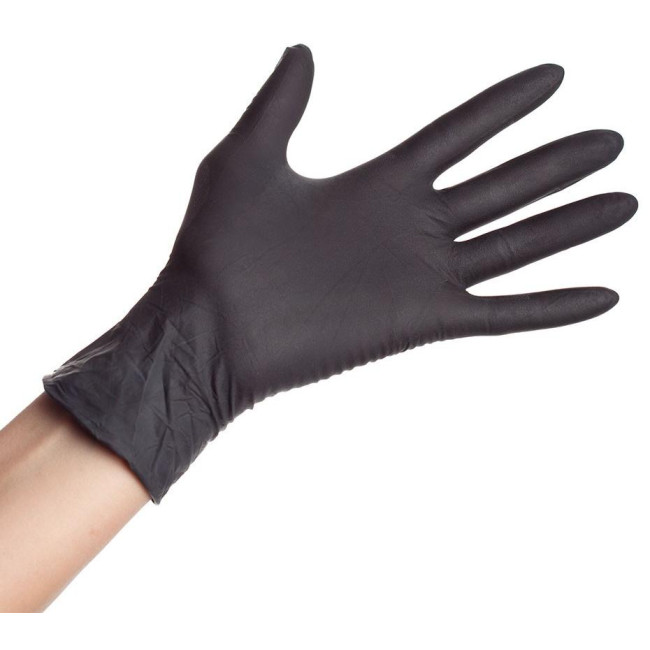 100 black nitrile gloves S