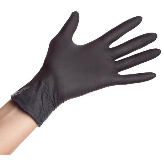 100 zwarte nitrilhandschoenen in maat S.
