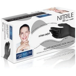 100 gants nitrile noirs S