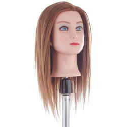 Cabeça de treinamento de cabelo 60% naturais, média de 35cm.