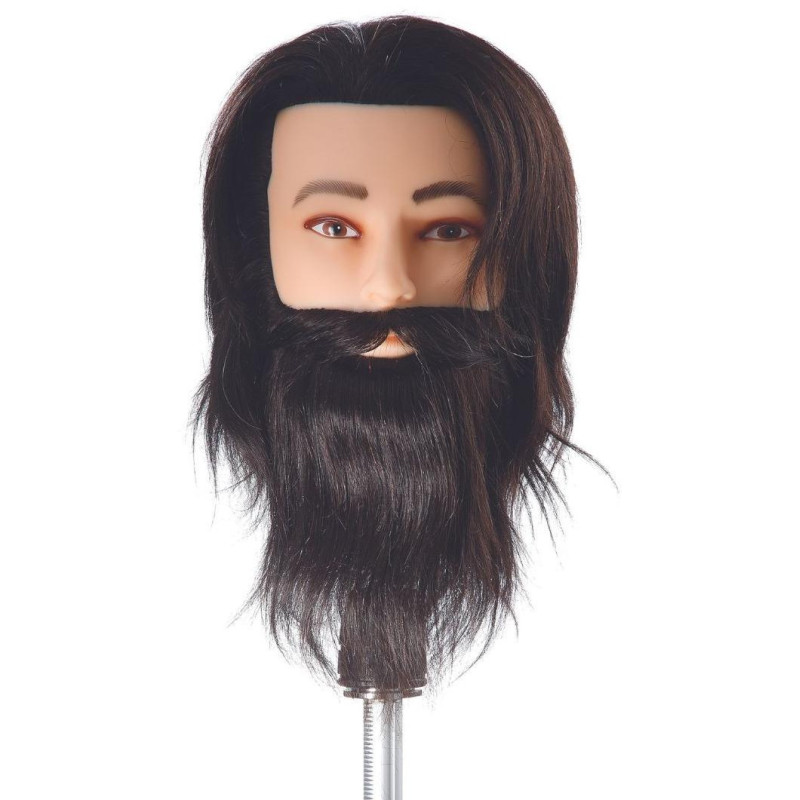 Cabeza de maniquí con barba y cabello corto