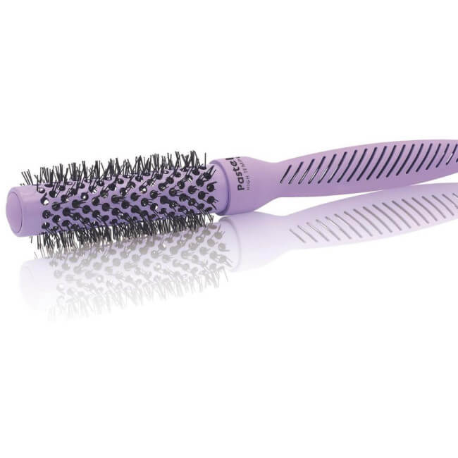 Thermische borstel in pastelviolette ionische kleur met een diameter van 25 mm.