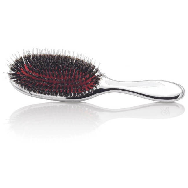 Brush for extensions with silver mixed bristles