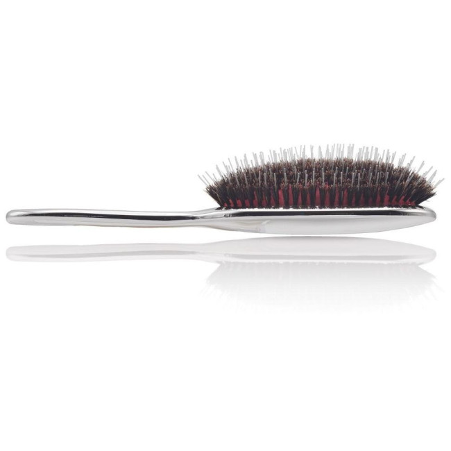 Brush for extensions with silver mixed bristles