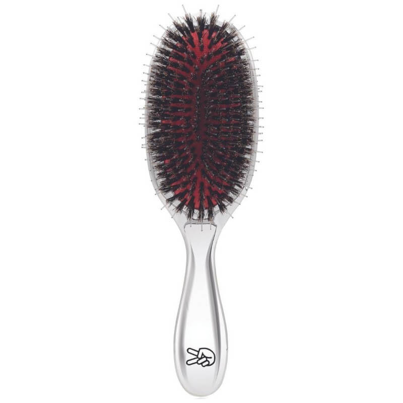 Brush for extensions with silver mixed bristles