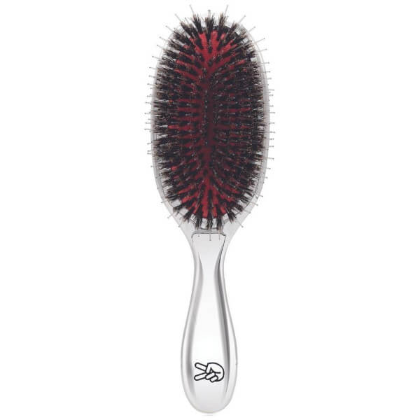 Brush for extensions with silver mixed bristles