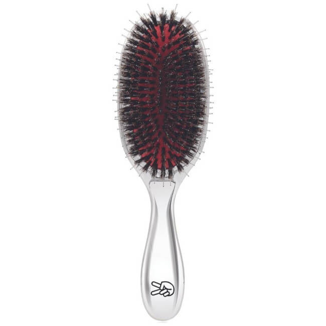 Brush for extensions with silver mixed bristles