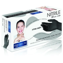 100 luvas de nitrilo pretas M