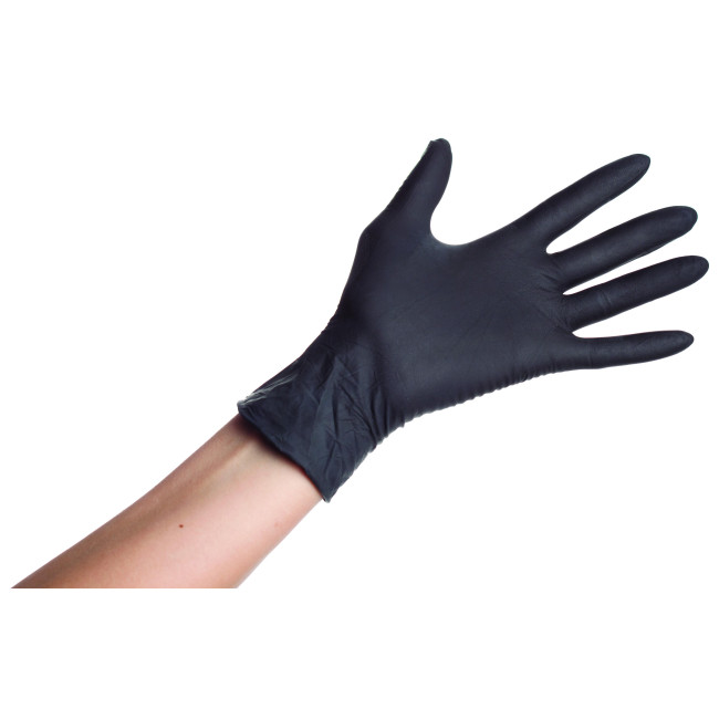 100 guantes de nitrilo negros, talla L.