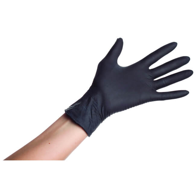 100 zwarte nitril handschoenen L