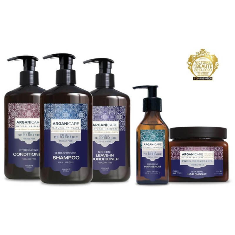 Coffret met shampoo + conditioner + masker + serum + leave-in behandeling Vijg van Barbarije Arganicare