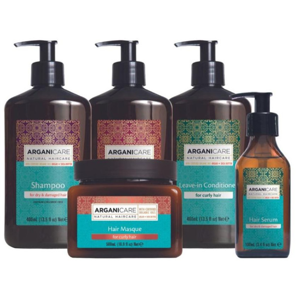 Coffret shampoing + après-shampoing + masque  + sérum + soin sans-rinçage Figue de barbarie Arganicare