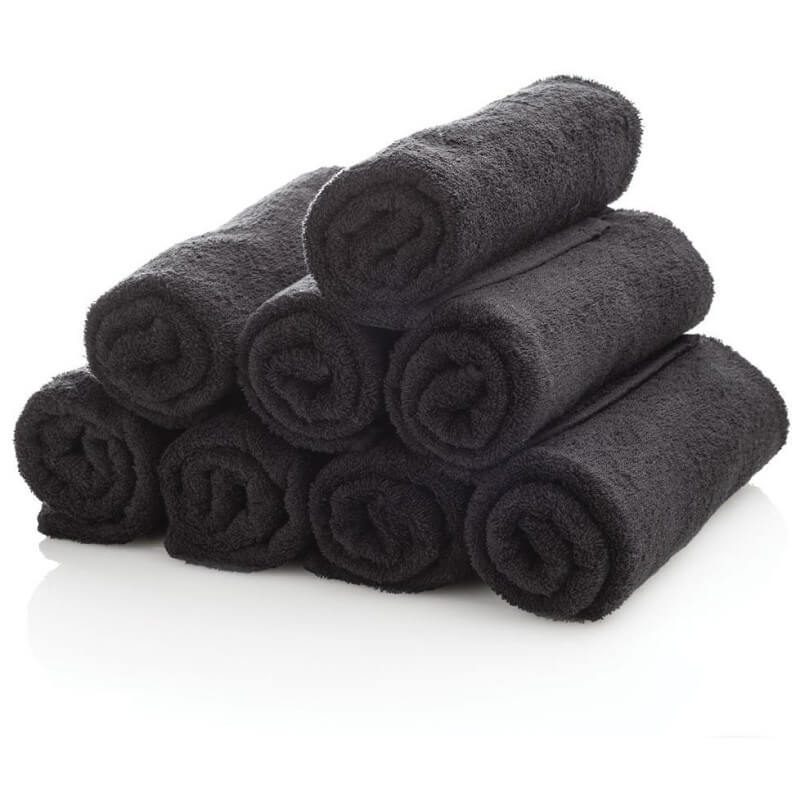 Toallas de peluquería negras antimanchas x12