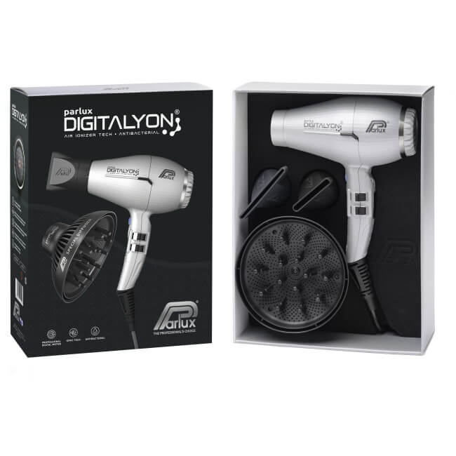 Secador de cabelo prateado DIGITALYON Parlux