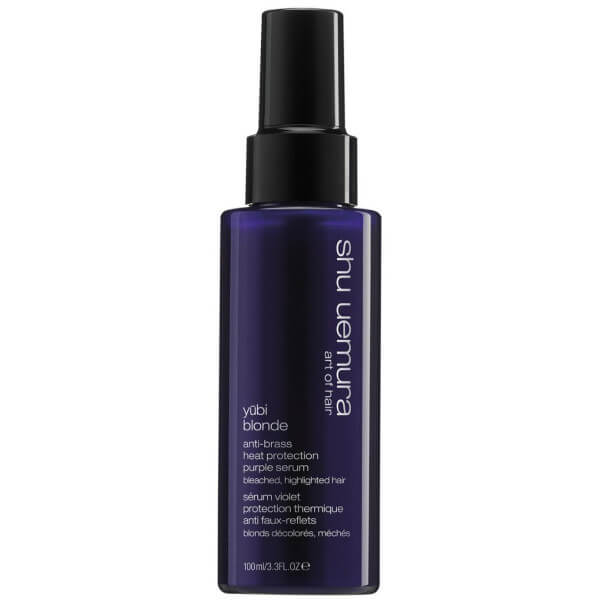 Siero viola termoprotettore anti-riflessi Yubi Blonde shu uemura da 100 ml.