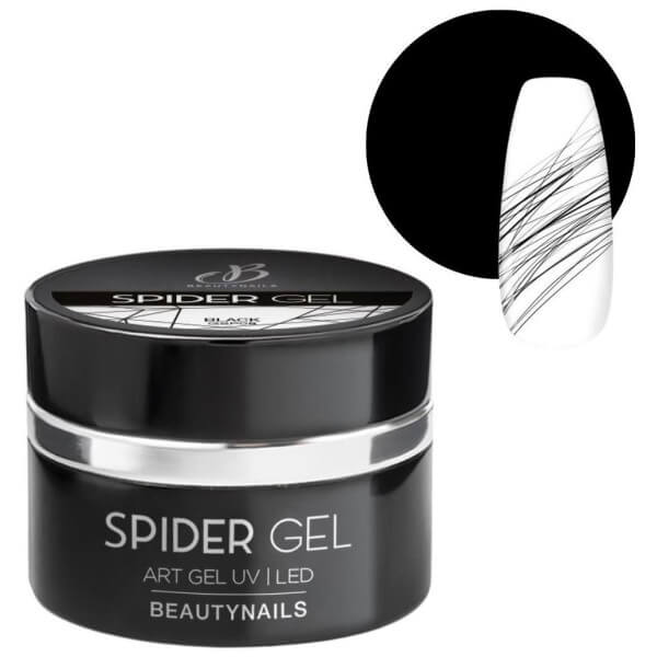 Gel de aranha ultra pigmentado 08 preto metálico Beauty Nails 5g Gel de aranha ultra pigmentado 08 preto metálico Beauty Nails 5g