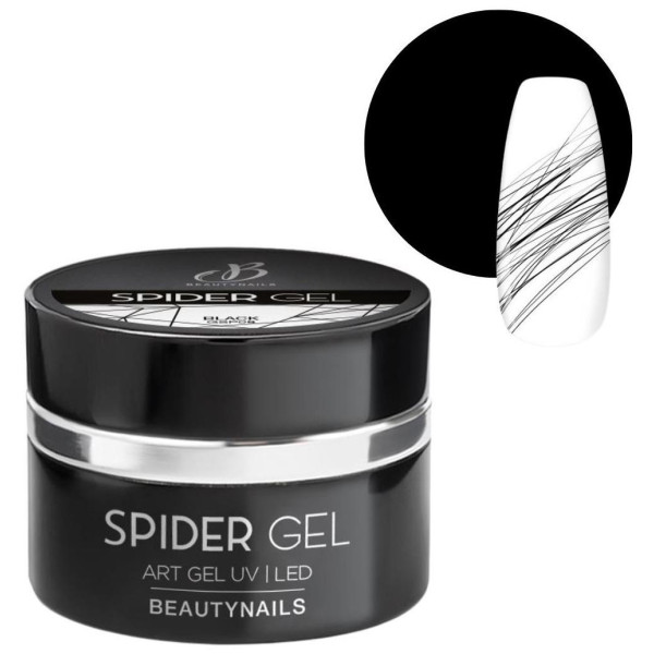 Spider ultra-pigmentiertes Gel 08 Metallic-Schwarz Beauty Nails 5g