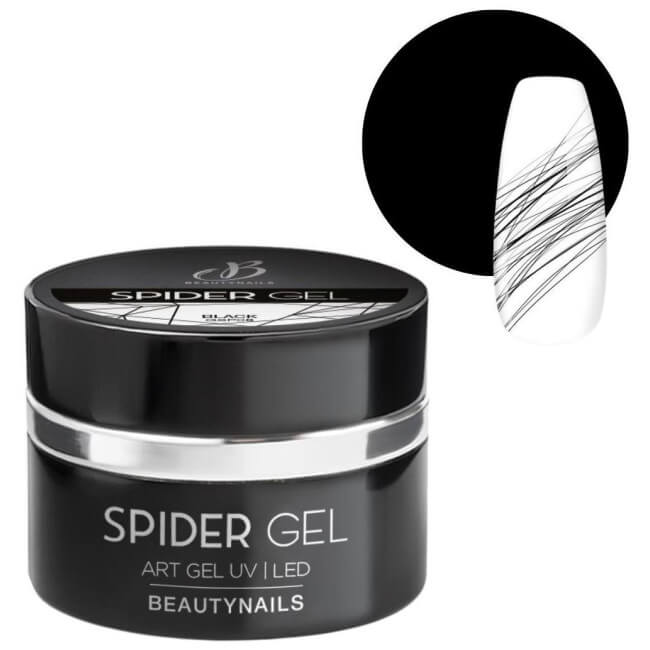 Spider gel ultra-gepigmenteerd 08 metallic zwart Beauty Nails 5g