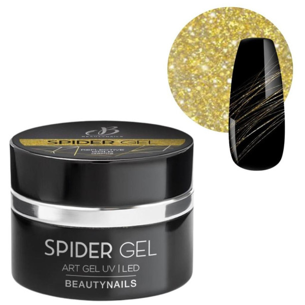 Spider ultra-pigmentiertes Gel 02 reflektierendes Gold Beauty Nails 5g