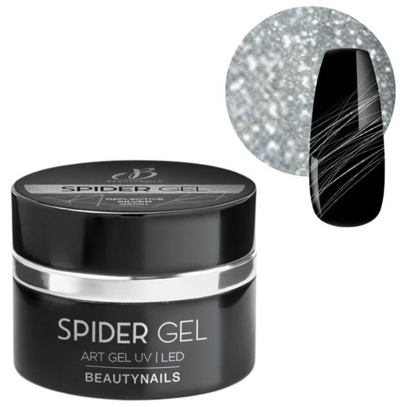 Spider gel ultra-gepigmenteerd 01 reflecterend zilver Beauty Nails 5g