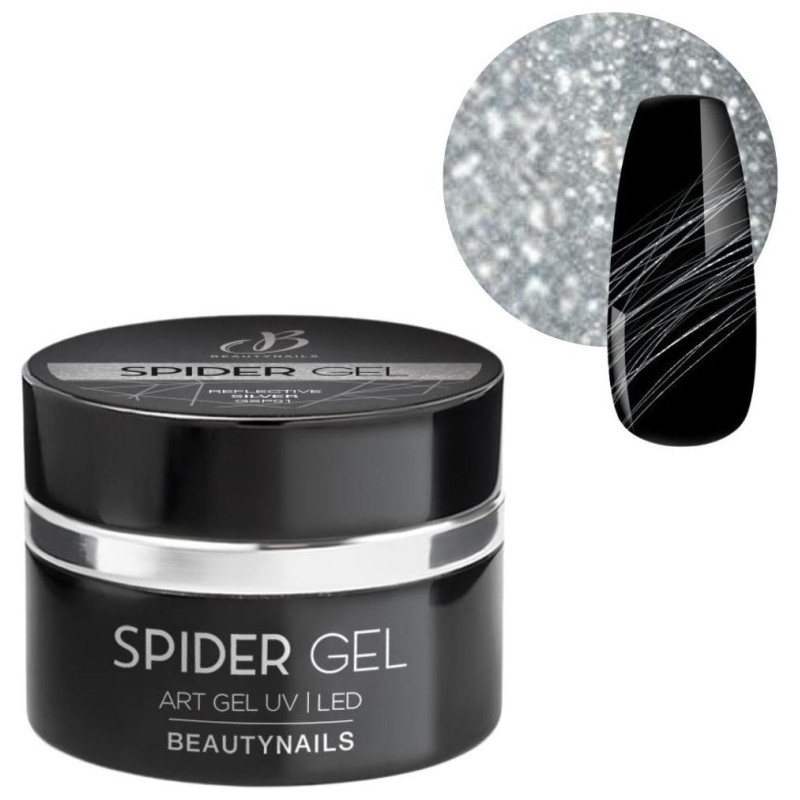 Spider gel ultrapigmentado 01 plata reflectante Beauty Nails 5g