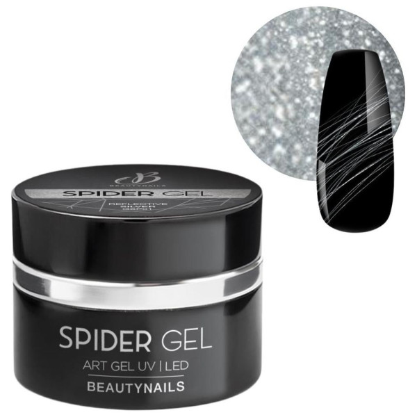 Spider ultra-pigmentiertes Gel 01 reflektierendes Silber Beauty Nails 5g