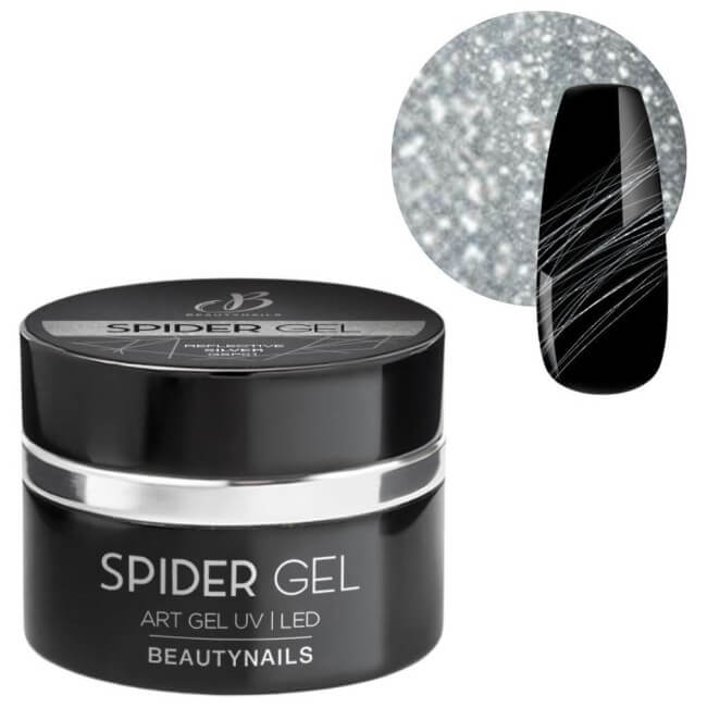 Spider gel ultra-gepigmenteerd 01 reflecterend zilver Beauty Nails 5g