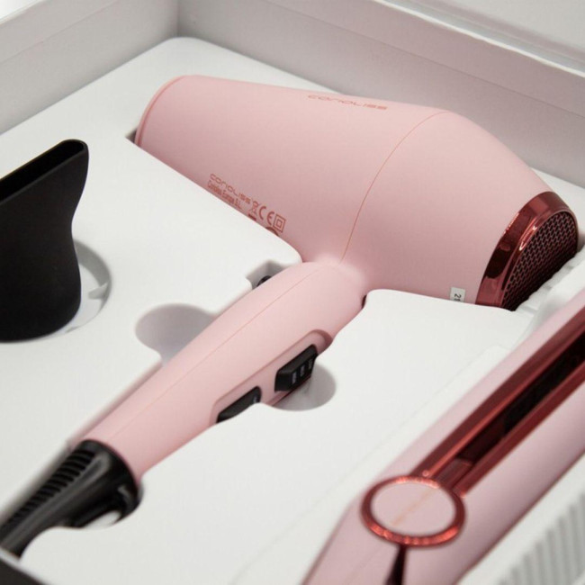 Coffret sèche cheveux Kompactissimo + lisseur C1 Digital Pink Corioliss