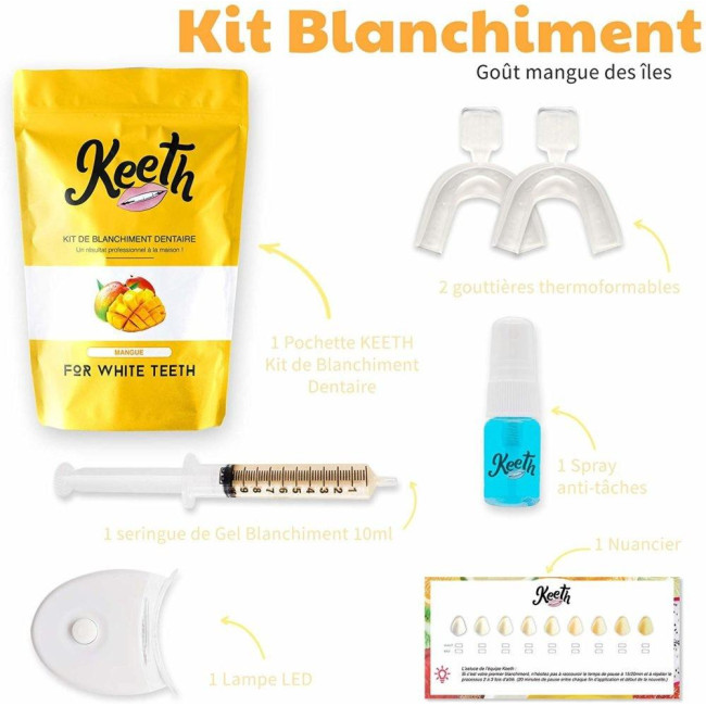 Teeth whitening kit in mango flavor Keeth