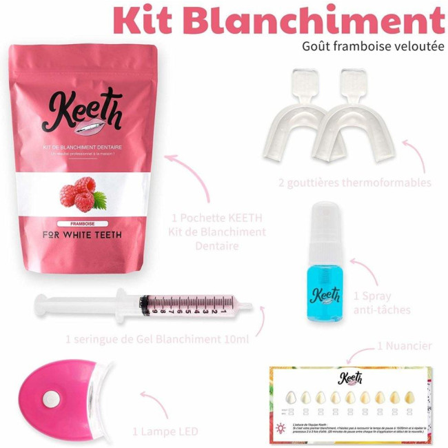 Kit de blanqueamiento dental de frambuesa Keeth