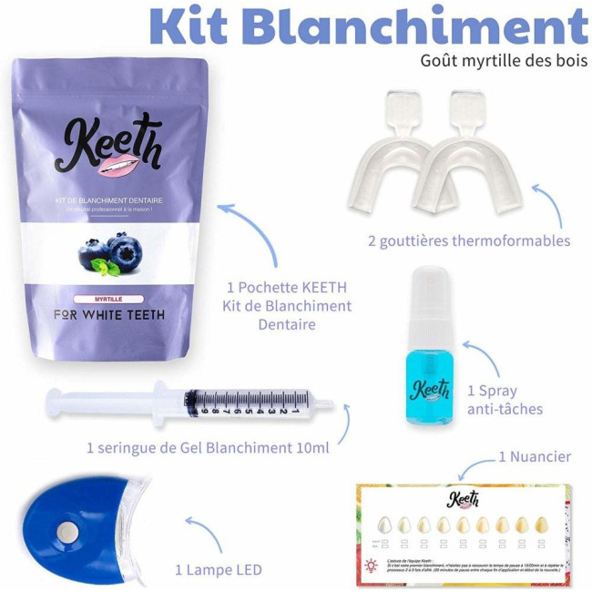 Kit de blanqueamiento dental con arándano Keeth
