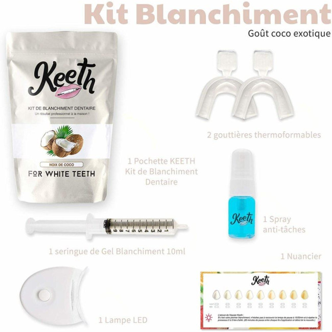 Kit de blanqueamiento dental de coco Keeth
