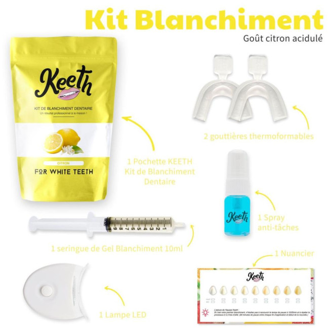 Kit de blanqueamiento dental con limón Keeth