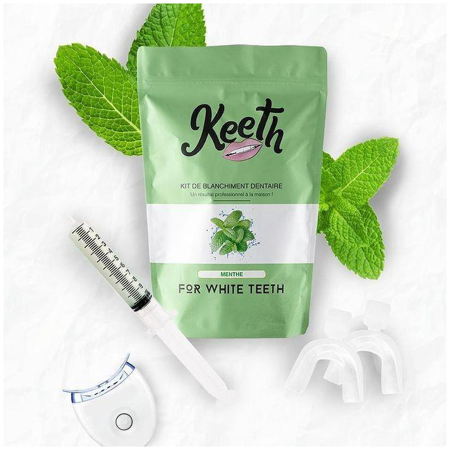 Kit de blanqueamiento dental con sabor a menta Keeth