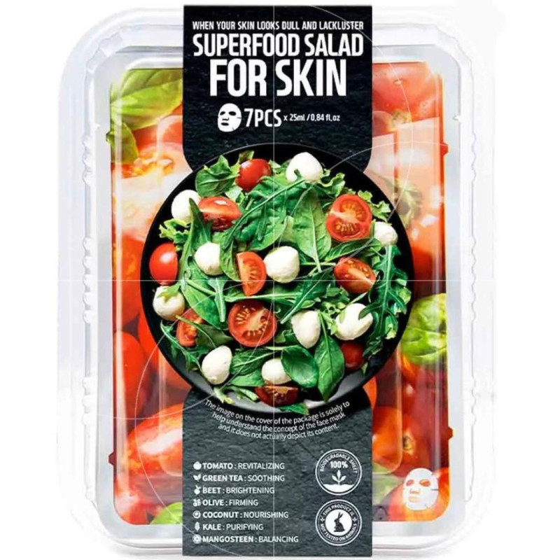 7 mascarillas Vitality Boost de tomate Super Food Farm Skin