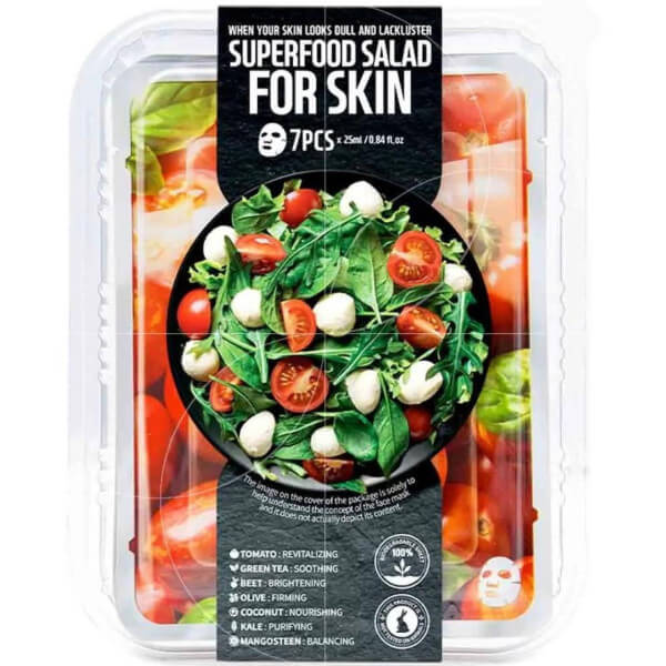 7 mascarillas Vitality Boost de tomate Super Food Farm Skin