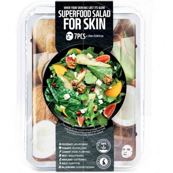 7 mascarillas Sparkle Dazzle de coco Super Food Farm Skin