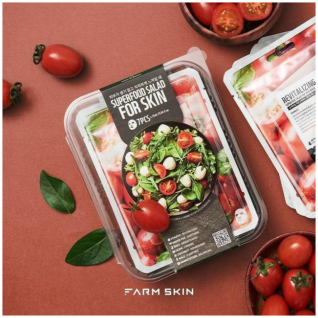 7 masques énergisants Vitality Boost à la tomate Superfood Farm Skin