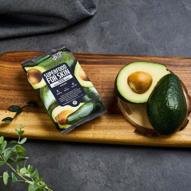 Super Food Farm Skin Avocado Revitalisierende Reinigungstücher