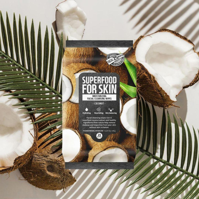 Super Food Farm Skin Coconut Revitalisierende Reinigungstücher