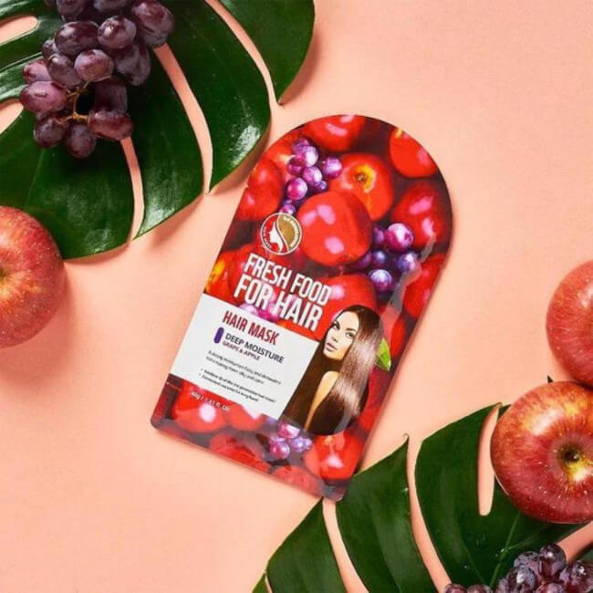 Máscara capilar de maçã e uva Super Food da Farm Skin.