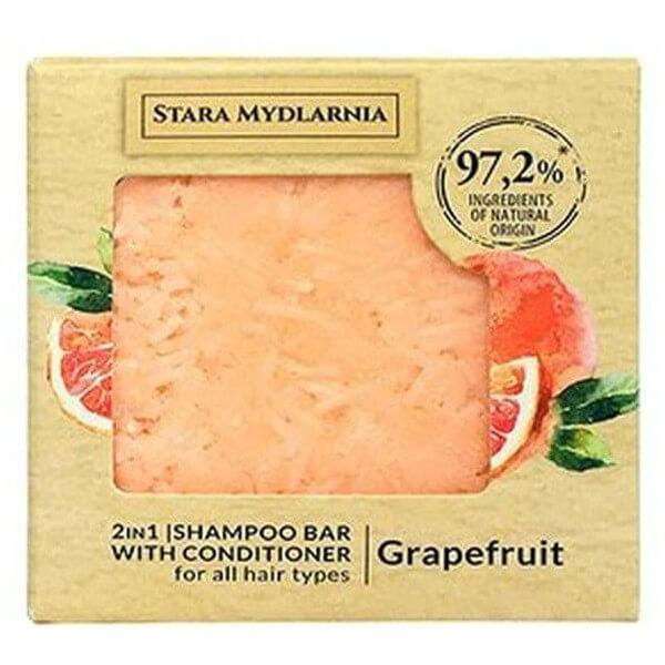 Shampoo en conditioner in vaste vorm met grapefruit van Bodymania 70g Shampoo en conditioner in vaste vorm met grapefruit van Bodymania 70g