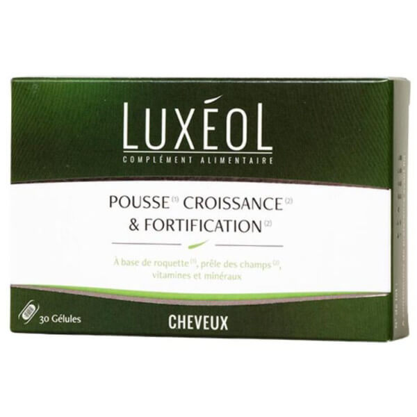 Compléments alimentaires pousse, croissance et fortification cheveux Luxéol 30 gélules