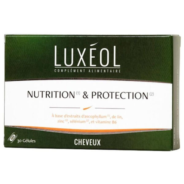 Complementos alimentares para nutrição e proteção capilar Luxéol 30 cápsulas Complementos alimentares para nutrição e proteção capilar Luxéol 30 cápsulas