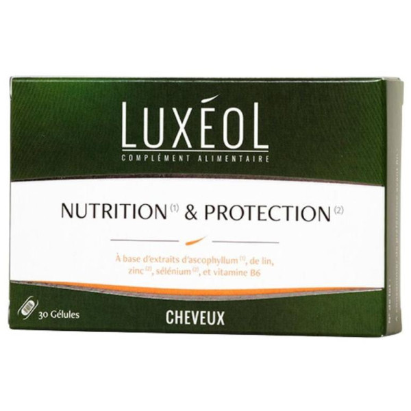 Ernährung und Schutz der Haare Nahrungsergänzungsmittel Luxéol 30 Kapseln