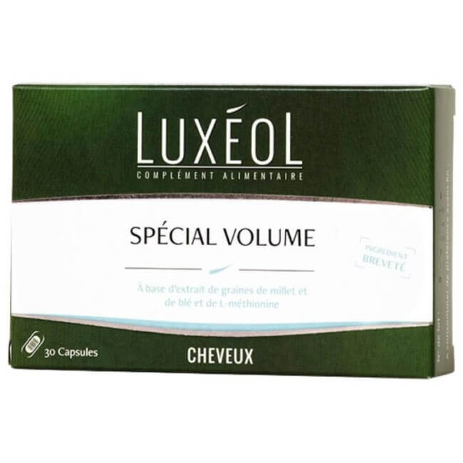 Complementos alimentares especiais para volume capilar Luxéol 30 cápsulas