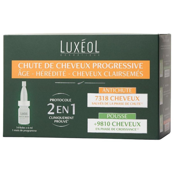 Luxéol 2in1 Behandlung gegen progressiven Haarausfall 14x6ml
